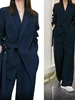plus Size Women's Suit Set 2025 Autumn New Sle High Waist Wide Leg Pants Loose Fit Two Piece Set Faionable Korean Sle