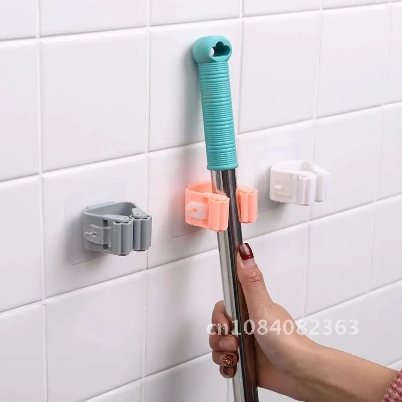 

Wall Mounted High Quality Mop Organizer Holder Brush Broom Hanger Home Storage Rack Bathroom Suction Hanging Pipe Hooks