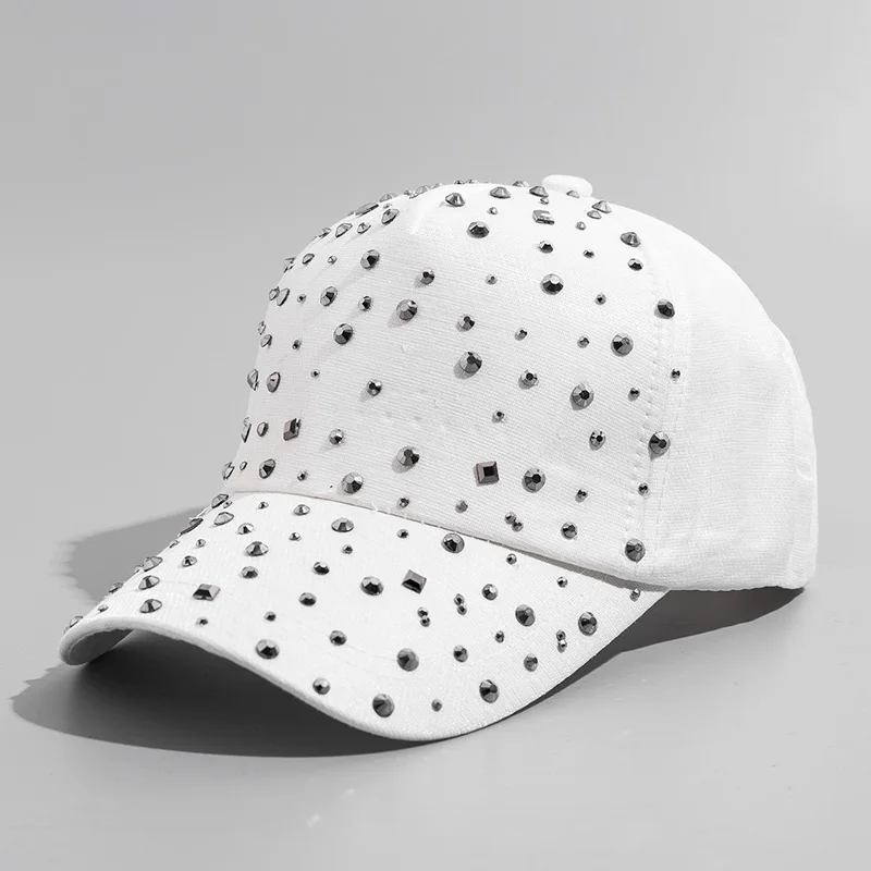 

Women'S Rhinestone Hats Diamond Sun Cap Swag Casquette Snap Back Gorras Solid color Summer Baseball Caps Dad Girl Bone Snapback
