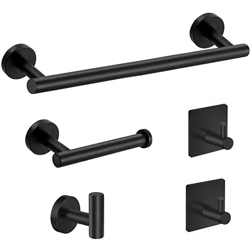304 Stainless Steel Bathroom Hardware Set,Robe Hook,Towel Rails Bar Rack,Shelf Paper Holder,Bathroom Accessories Drill