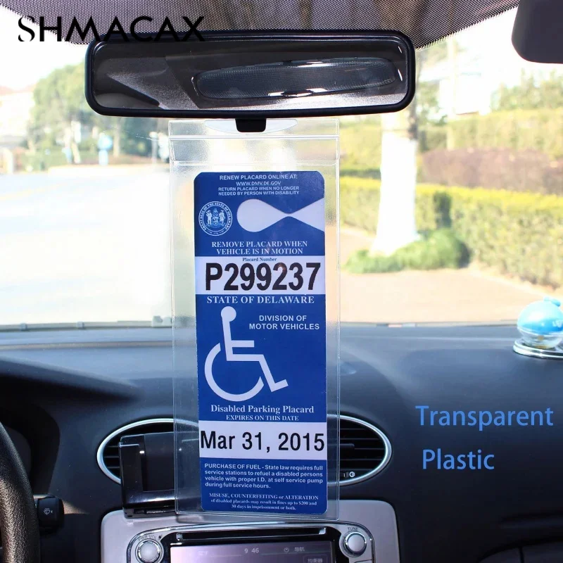 Handicap Parking Placard Holder Ultra Transparent Disabled Parking Permit Placard Protective Holder