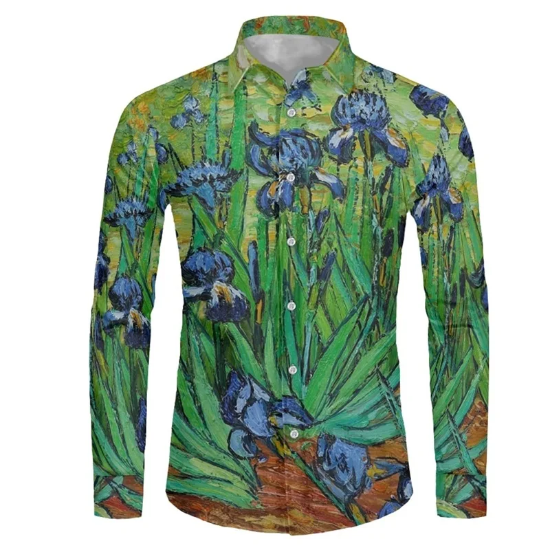 thumbnail image 1 of Camisas con estampado abstracto en 3D para hombre, camisas casuales de manga larga con botones y corte regular, camisetas de playa para hombre, camisetas de gran tamaño, 1 of 5