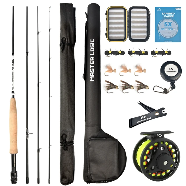 MASTER LOGIC Fly Fishing Rod and Reel Combo Starter Kit with
