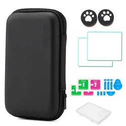 Ultimate Carrying Case & Accessories Set: Protective Storage, Tempered Glass Screen Protectors, and Silicone Joystick Caps (Black kit)