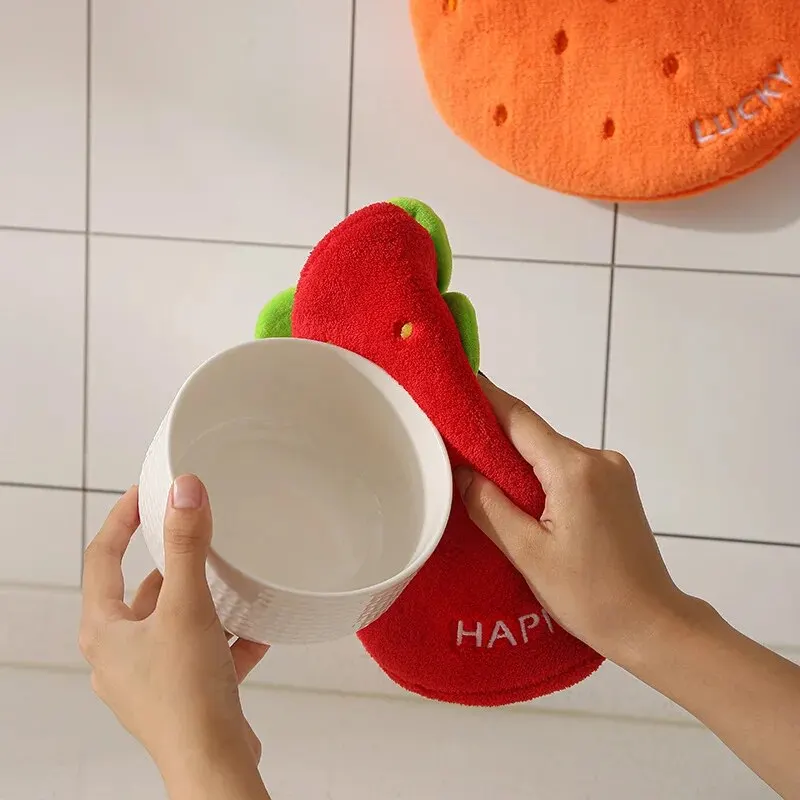 Coral Fleece Fruit Towel Kitchen