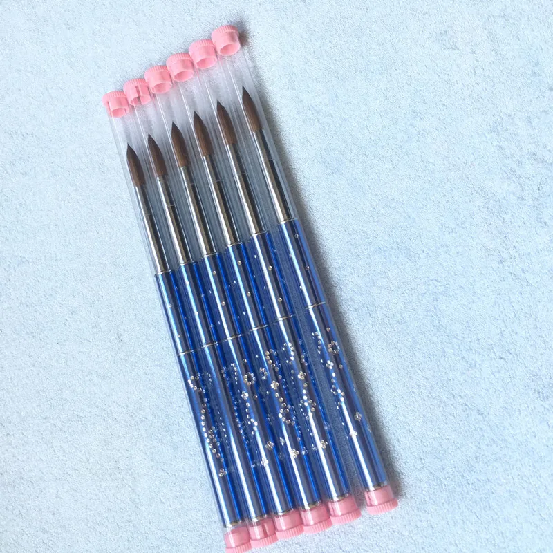 1PC Kolinsky Acrylic Nail Art Brush No 8/10/12/14 UV Gel Carving Pen Liquid Powder DIY Manicure Drawing Liquid Glitter Painting 6