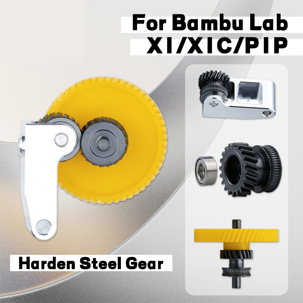 Aggiornamento Gruppo Ingranaggi Estrusore In Acciaio Temprato Per Stampante 3D Bambu Lab P1S P1P X1 Carbonio X1C Nichelatura Resistente All'Usura