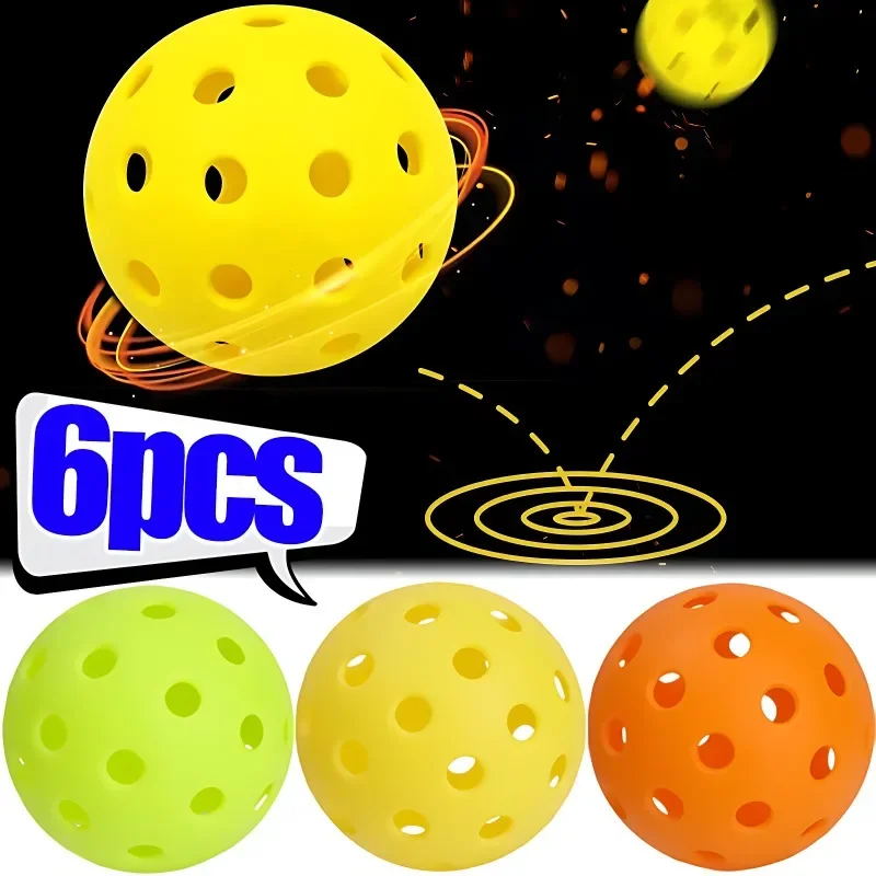 6/1pcs Pickleball Balls Pickle Ball Professional 40 Holes 74mm Adult Outdoor Practice Toy Ball Outdoor Courts Competition