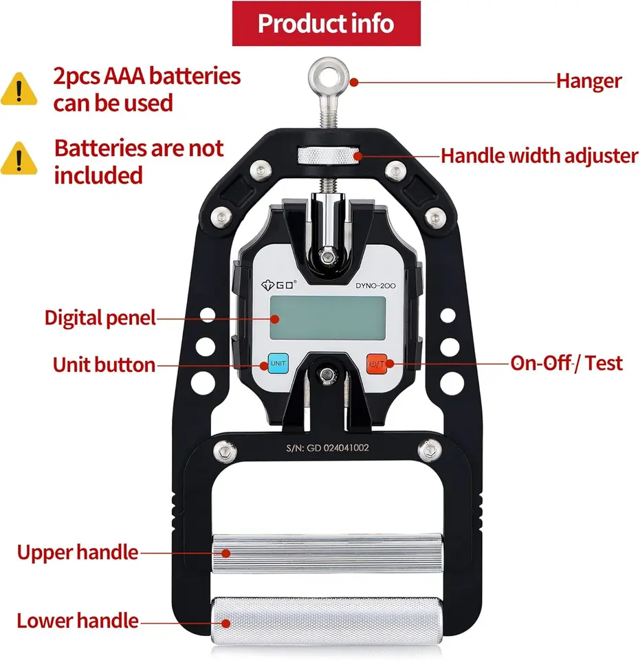 NEW) DYNO-200 Digital Hand Dynamometer Grip Strength Measurement
