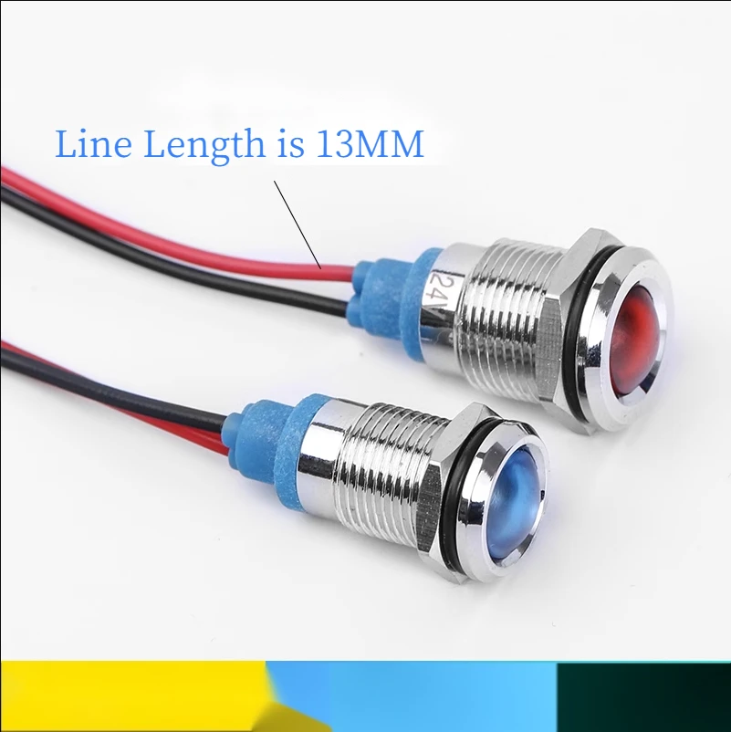5 stücke Kleine metall anzeige licht 6/8/10/12mm wasserdichte leuchtende LED power signal licht 6V12V24V220V Draht Verbinden Lampe Pilot – Detail 5