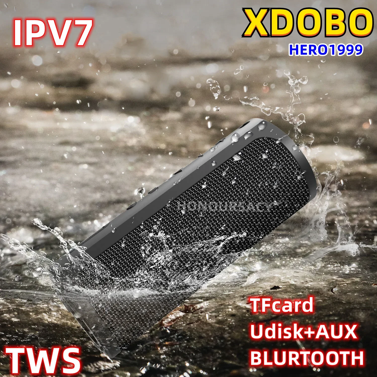 

6600mAh Power Bank Soundbar 50W XDOBO Hero1999 Subwoofer Portable Bluetooth Speaker Wireless Bass Column IPX7 Waterproof Boombox