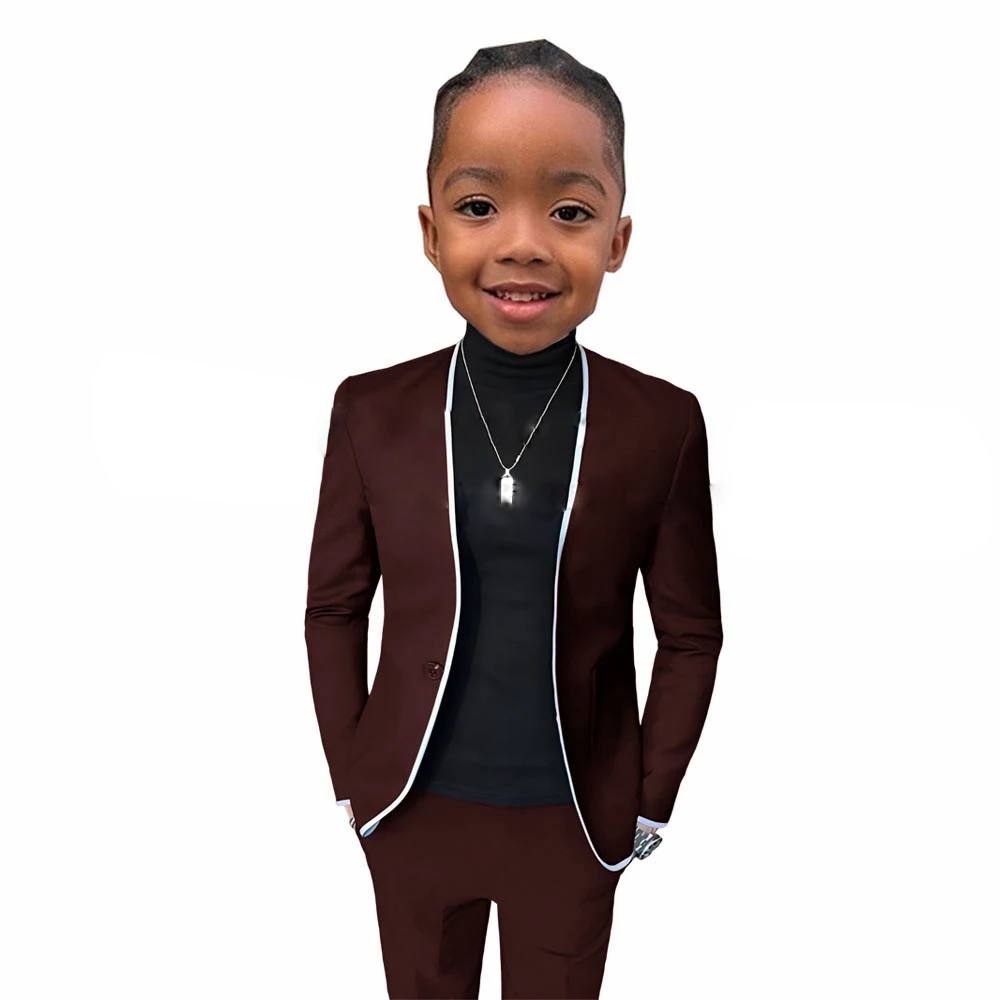 Boys Suit Jacket Pants 2 Pieces Wedding Blazer Set Slim Fit 2-16 Years Old Clothes for Child Tuxedo boys suits