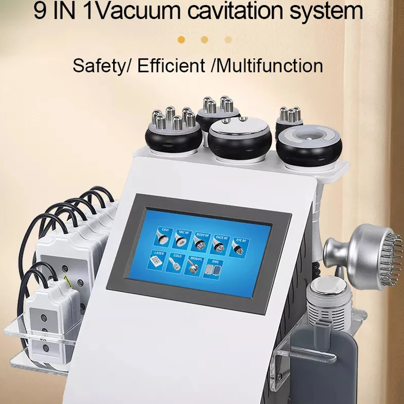 

40K 9 In1 Cellulite Reduction Radio Frequency Cavitation Slimming Equipment Lipo Laser Ultrasonic Beauty Machine