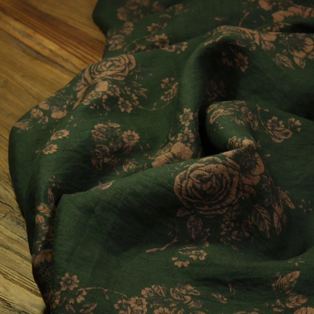 camicia-in-tessuto-stampato-in-puro-lino-vintage-verde-scuro-cheongsam-abbigliamento-gonna-tessuto-da-cucito-al-metro