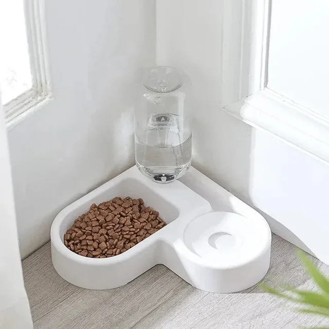 1pc Automatic Drinking Love Pet Bowl Moisture-proof Cat Bowl Dog Basin Dual-use Multi-functional Drinking And Feeding