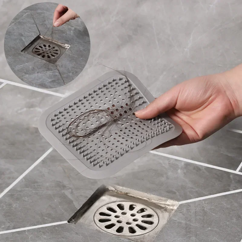 Sink anti clogging silicone floor drain cover, bathroom drainage outlet, hair anti clogging filter, sewer outlet, filter screen