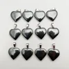 fashion new Good quality Natural Hematite gem Stone heart Pendant necklace Jewelry Making Charm accessories Gift 3