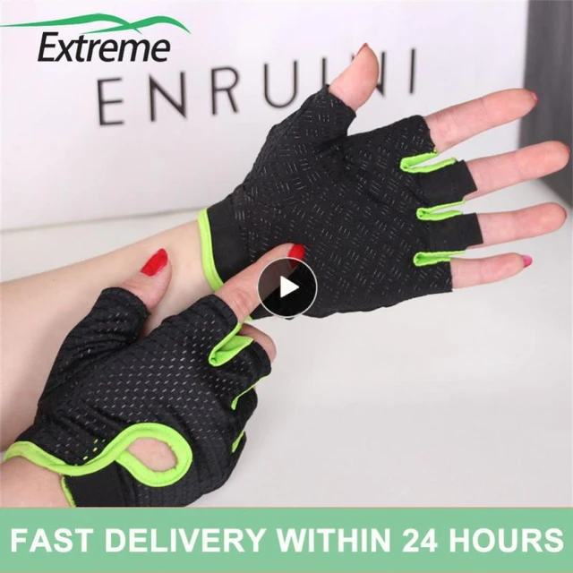 Polyester Anti Slip Half Finger Gloves 1 Pair Sports Gloves Anti