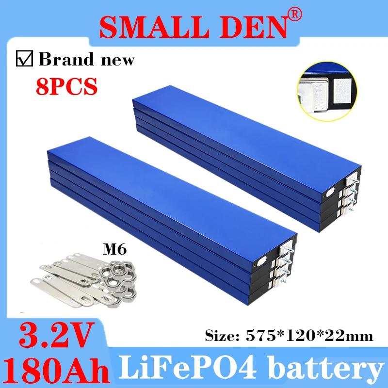 

8pcs 180Ah 184Ah 3.2v Lifepo4 Rechargable Battery Pack 3.2V 180ah Grade A Lithium Iron Phosphate Prismatic Solar EU US TAXFREE