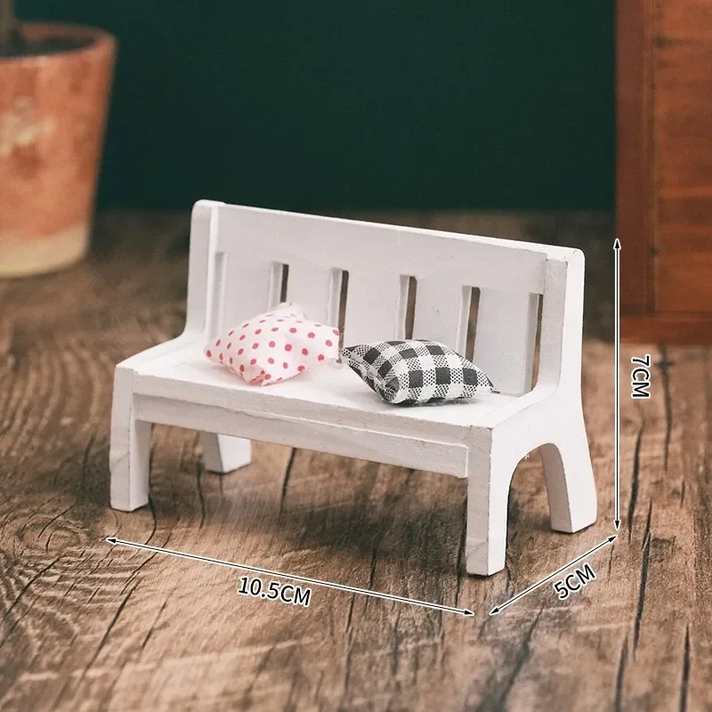 Mini Creative Doll Housefurniture Toys Bench Home Decoration Solid Color Small Bench Shooting Background Props Garden Ornaments