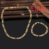 Hot popular 925 Sterling Silver 18K Gold noble 6MM Geometry Bracelets Neckalce Jewelry Sets for Women Men Fashion Gifts Wedding 2