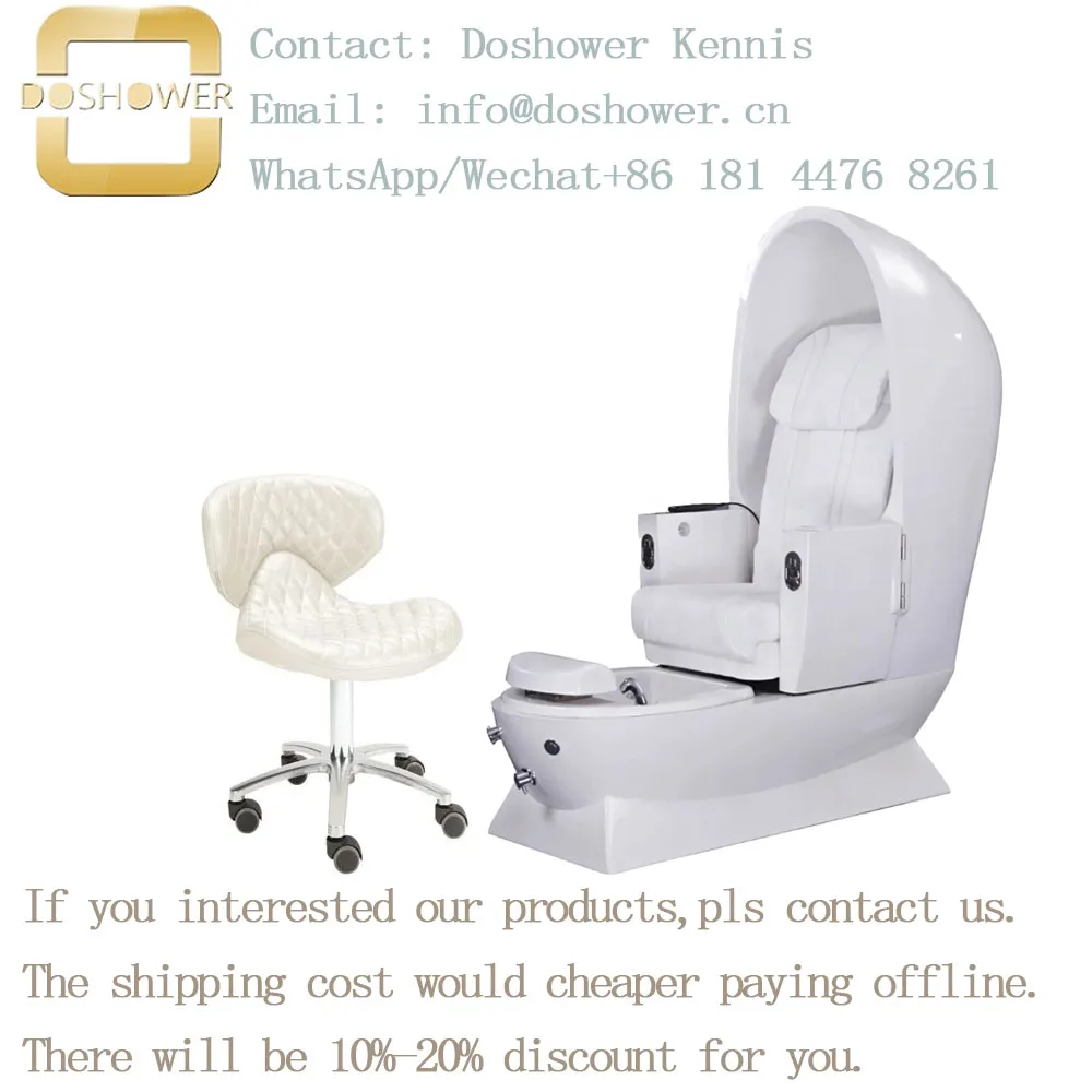Pedicure Salon Chair with Small Stool Supply for Egg Design White Color Pedicure Station of Manicure Spa ChairPedicure