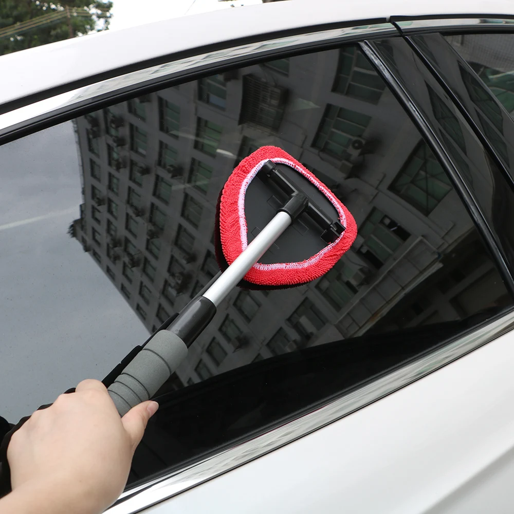Car Window Cleaner Window Scraping Mist Eliminator Car Windshield Cleaning  Brush Telescopic Window Glass Cleaner Microfiber - AliExpress