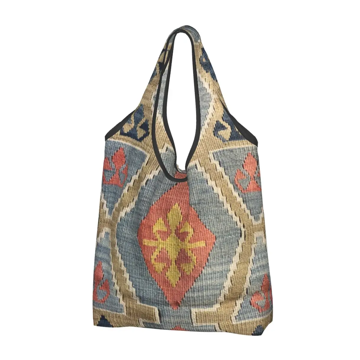 

Reusable Navaho Weave Turkish Ethnic Kilim Shopping Bag Tote Bag Portable Vintage Persian Antique Tribal Groceries Shopper Bags