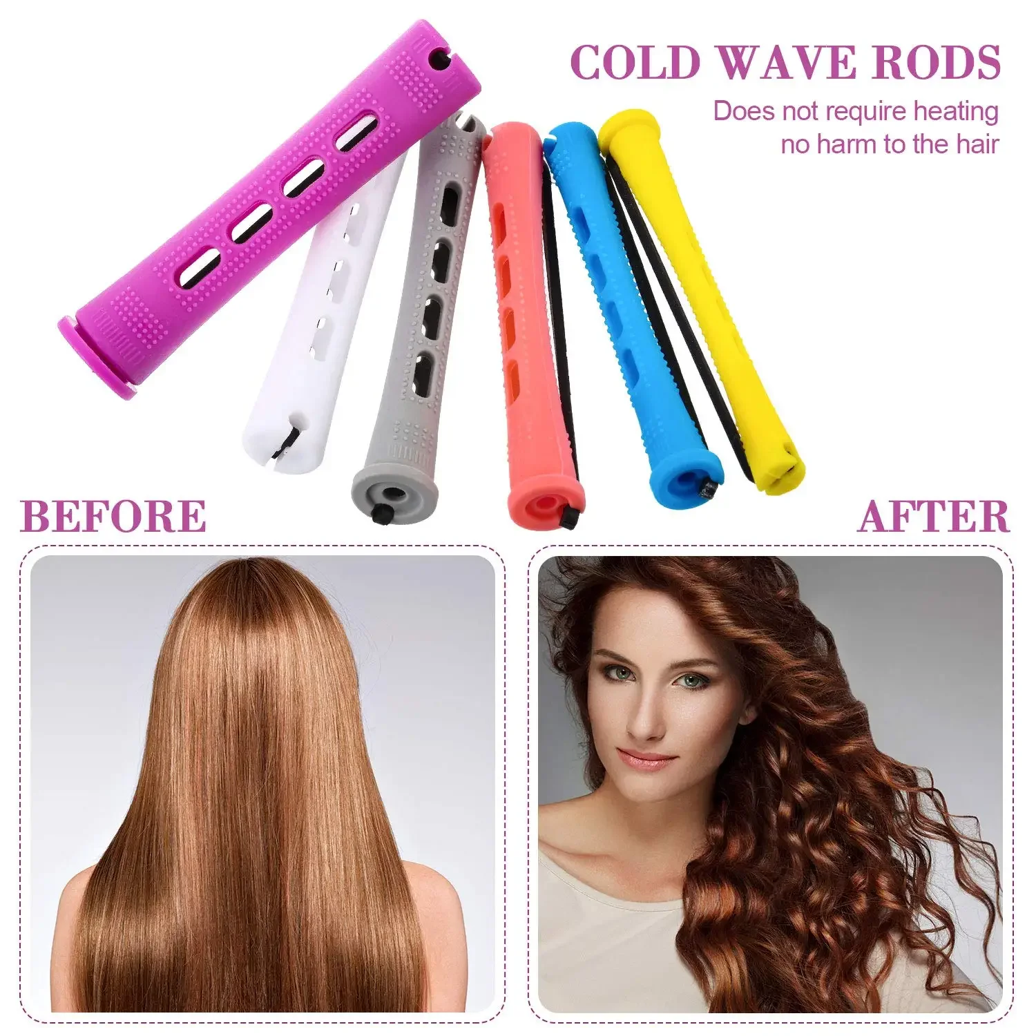 Rods Irons Plastic Cold 5 Sizes Of Curling 20 Pieces Of Perm Curling Wave Rods Perming Rods Curling Irons Hair Styling Tools