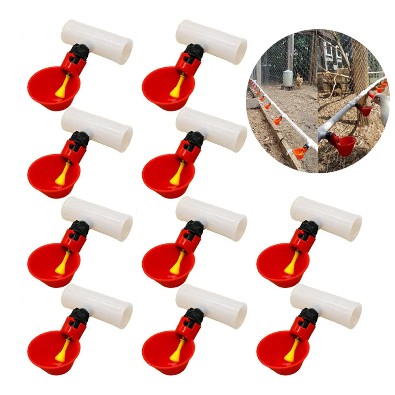 Poultry Water Dispenser Poultry Drinking Cups Poultry Waterer 10 Pcs Automatic Quail Drinker Chicken Waterer Bowl