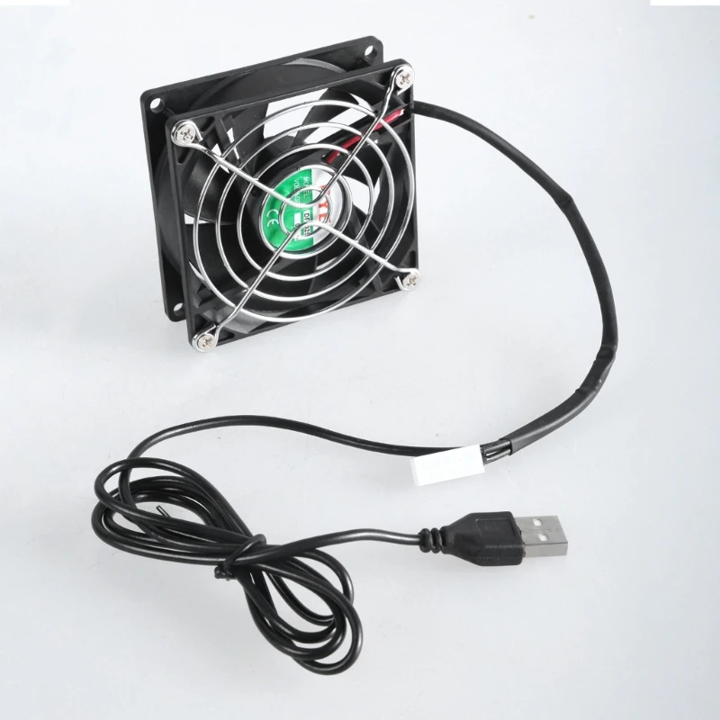 Adjustable Thermostat USB Cooling Fan for AV Cabinets 80mm Enhances Air Circulation In Enclosed Spaces
