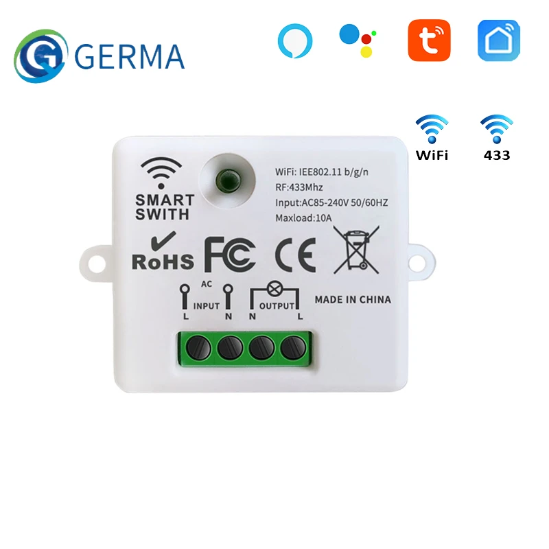 lg tv remote control GERMA WIFI Mini switch Tuya Smart Life APP Controller  RF 433Mhz  DIY Relay Module Smart Home Timer Google Home Alexa 110 220V remotes