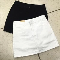 Woman Skirts Spring and Summer White Wrapped Skirt Denim Female A- line Short Skirt Culottes Mujer Faldas Saias Mulher - Image 2