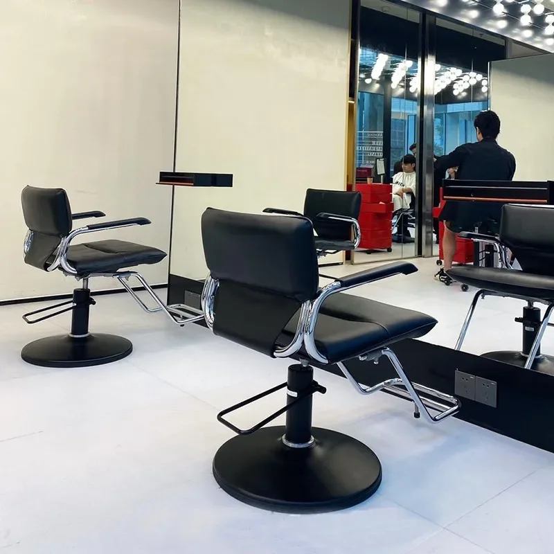 

Simple Barbershop Swivel Barber Chair Vintage Lift Perm Barber Chair Hair Dyeing Cadeira De Barbeiro Beauty Furniture
