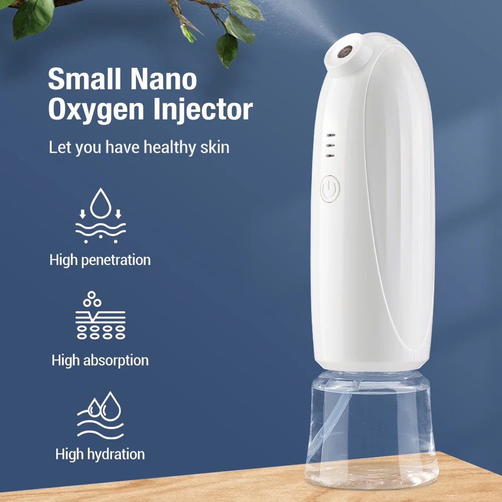 

Mini Nano Oxygen Injector Facial Moisturizing Pore Cleaner Atomization Steamer Air-Brush Face Sprayer Mist Skin Rejuvenation