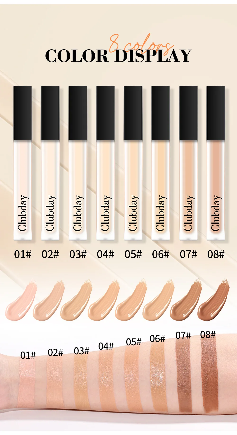 Clubday Beauty Eye Primer Dark circles Liquid concealer  monochrome lightweight waterproof tattoo concealer 5