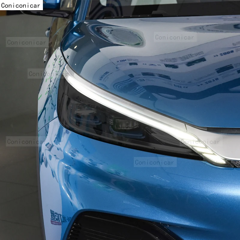 For BYD ATTO 3 EV Electric 2022 2023 DMI Car Headlight Protection Tint Film Smoke Black TPU Protective Light Sticker Accessories