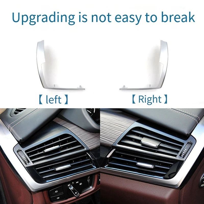 

For BMW X5 X6 F15 F16 Front Air Conditioning Air Vents Silver Decorative Frame