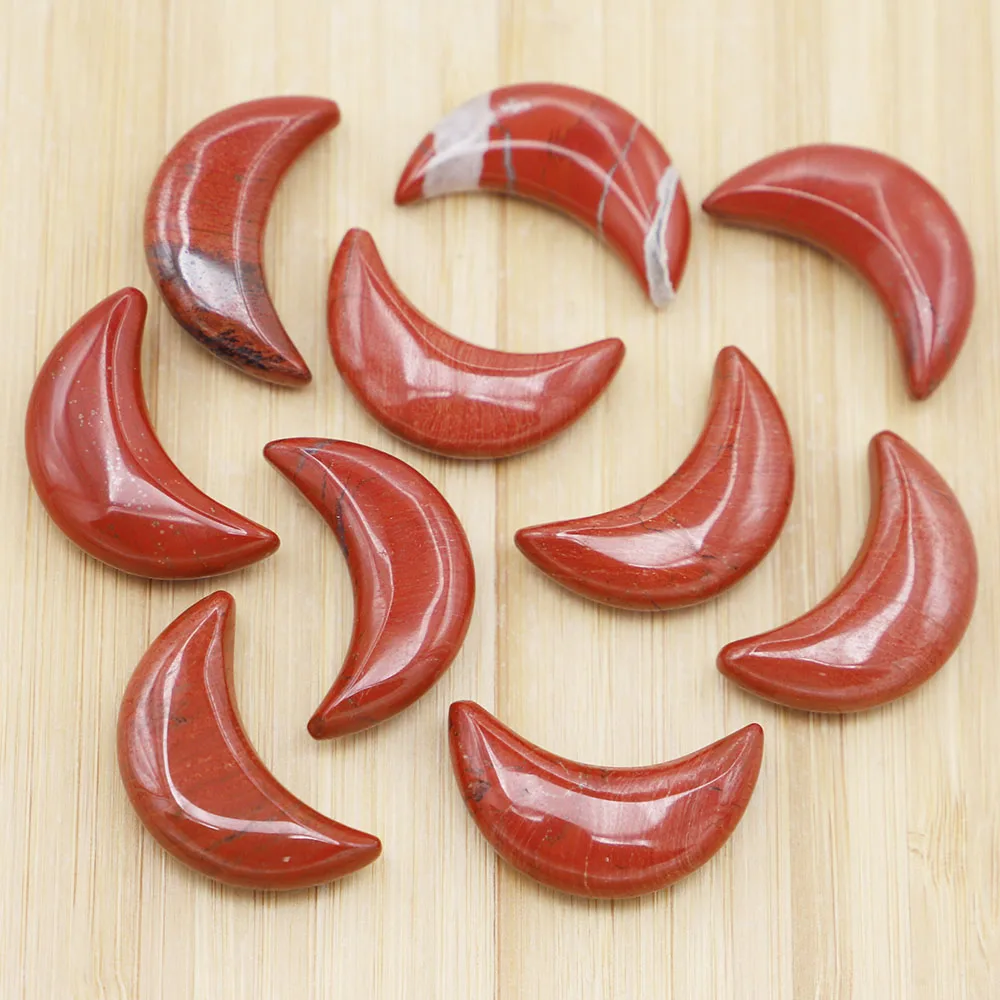 Natural Rainbow Stone Moon Gemstone Home Ornaments Craft Gift Decor Charms Necklace Pendants Jewelry Accessories Wholesale 12Pcs