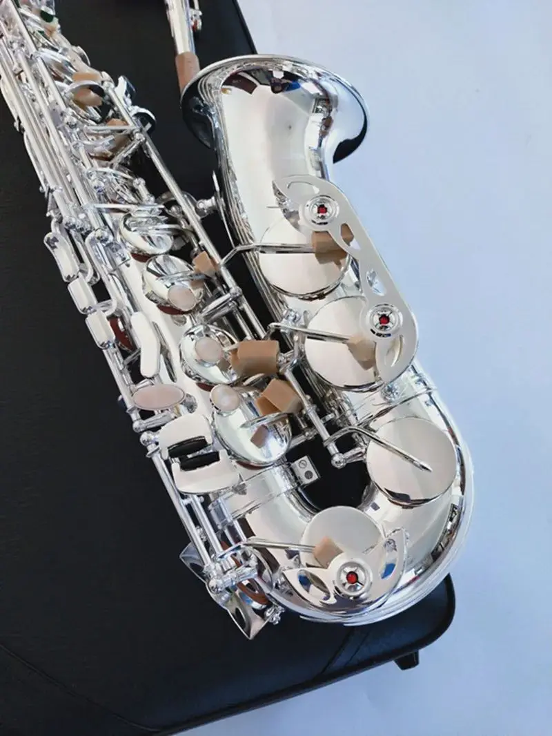 

Kaluolin Brand Japan High quality Alto Saxophone A-992 E-Flat Sax Silver Alto Mouthpiece Reed Neck Musical Instrument Free