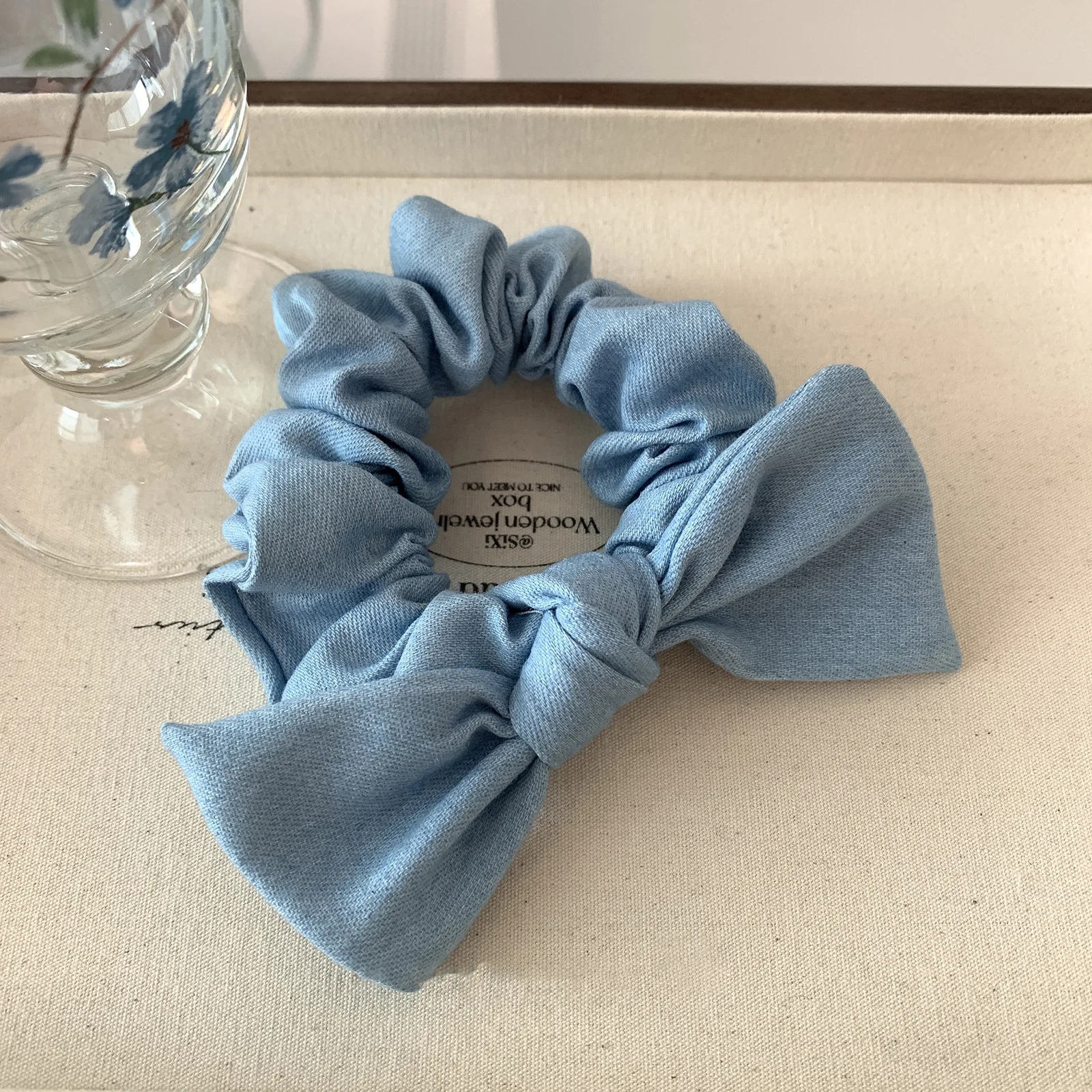 Cerchietto Con Nodo In Denim Axy, Blu Scuro, Larghezza 4 Cm, Fascia Per Capelli Donna - 4