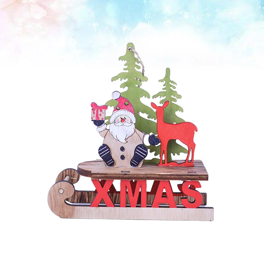 

1pc Christmas Wooden Decor Xmas Snowman Santa Hanging Pendants Christmas Desktop Decoration as Gift