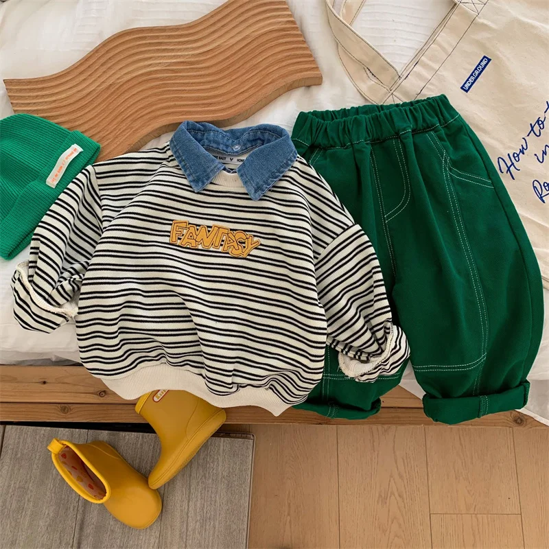 thumbnail image 1 of Sudaderas con capucha para niños, camisetas de algodón, prendas de vestir exteriores, novedad de 2024, ropa infantil de alta calidad para primavera y otoño, 1 of 4