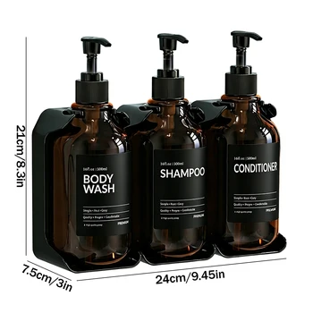 Alternative view of Shower Soap Dispenser Wall Mounted-Charmber Shampoo and Conditioner Dispenser Set-No Drill Bathroom Soap Dispenser for Shower