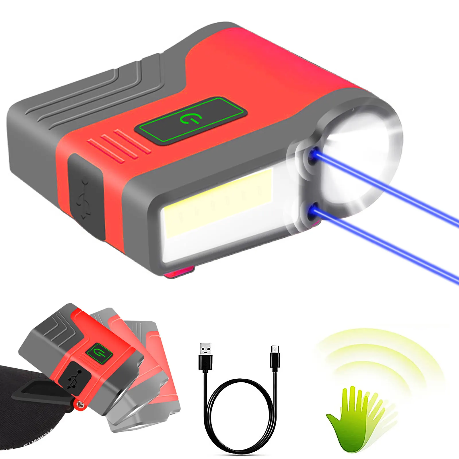 1-10Pcs COB LED Induktion Sensor Scheinwerfer Wasserdicht Clip-auf Baseball  Kappe Lampen Hut Licht USB Lade scheinwerfer Angeln Lichter - AliExpress