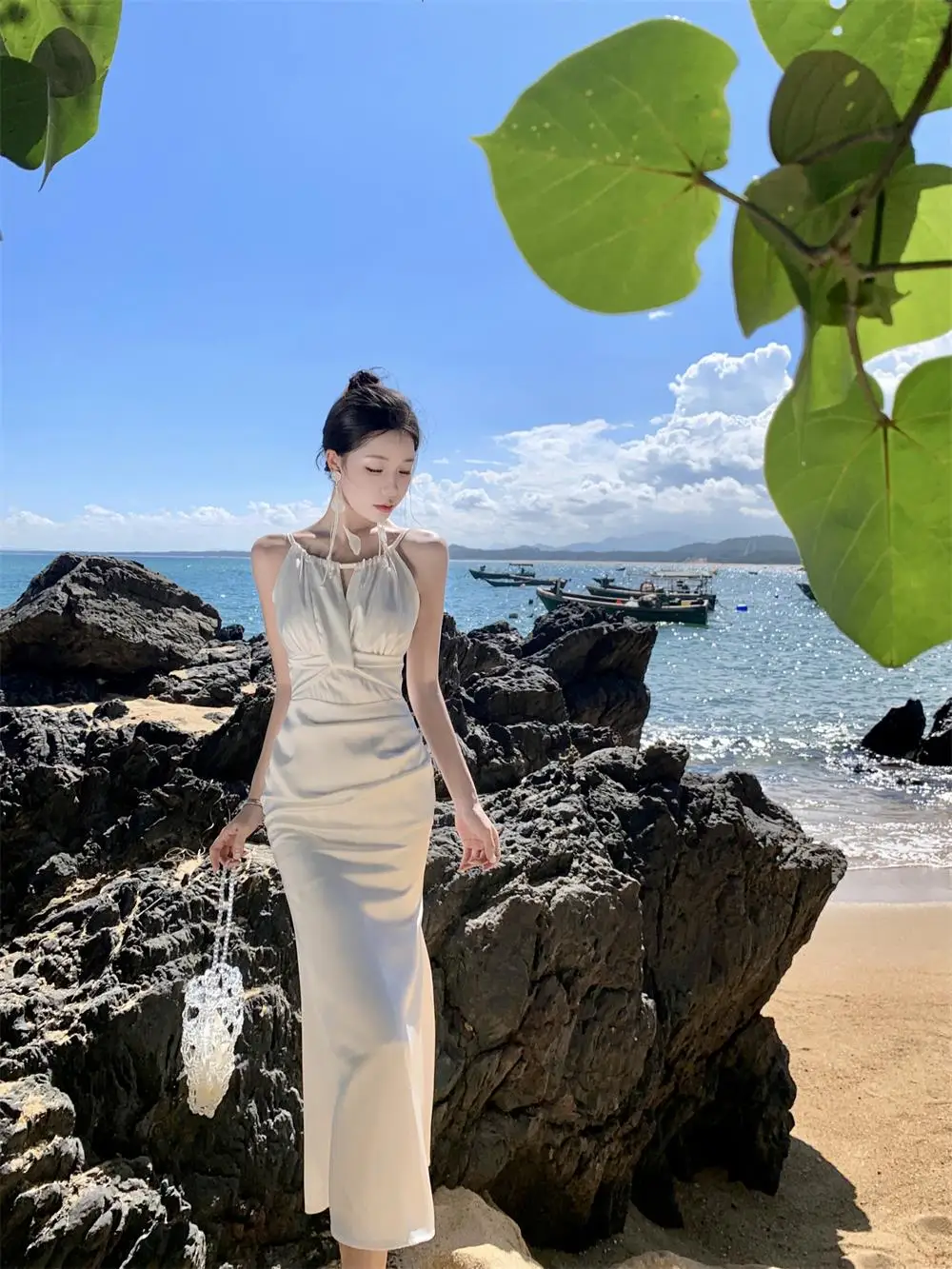 Elegant Bodycon Satin Dresses for Women Halter Sleeveless Slim Mermaid Evening Party Dress Prom Robe Summer New Vestidos Mujer