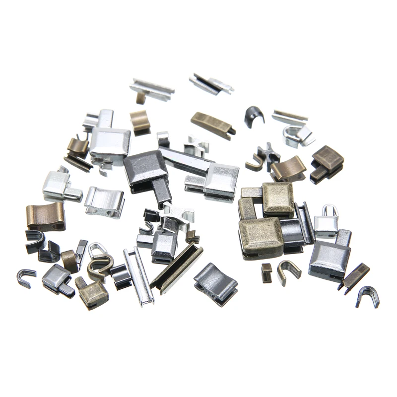 12pcs Closed-end Repair Head Zipper Parts Nickel Metal Zippers Block Repairing Top Stop Zipper Kit Plants Fabric Sewing Tools