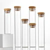 5X 12-110ml Sealed Glass Bottles Jars New Tea Coffee Beans Transparent Storage Boxes Candy and Snack Tins With Bamboo Lid Jars 1