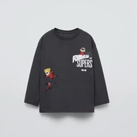Disney Clothing Boys Long-sleeved TShirt Cartoon Monster Print Tees 0-6Age Children Cute Versatile Tees Baby Round Neck Tops 2