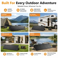 Panneau solaire pliable 300W à haute efficacité, chargeur solaire portable monocristallin, module solaire étanche à sorties multiples pour camping-car, bateau, maison, station d'alimentation portable hors réseau. 6